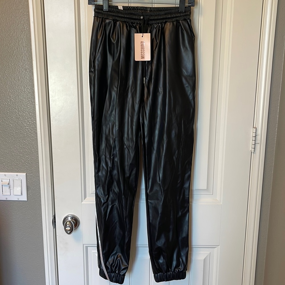 Miss guided leather Joggers with tags